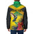 Personalized Jamaica Hummingbird Padded Jacket Tropical Flowers Grunge Flag - Wonder Print Shop