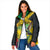 Personalized Jamaica Hummingbird Padded Jacket Tropical Flowers Grunge Flag - Wonder Print Shop