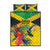 Personalized Jamaica Hummingbird Quilt Bed Set Tropical Flowers Grunge Flag - Wonder Print Shop