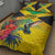 Personalized Jamaica Hummingbird Quilt Bed Set Tropical Flowers Grunge Flag - Wonder Print Shop