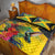 Personalized Jamaica Hummingbird Quilt Bed Set Tropical Flowers Grunge Flag - Wonder Print Shop