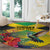 Personalized Jamaica Hummingbird Round Carpet Tropical Flowers Grunge Flag - Wonder Print Shop