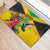 Personalized Jamaica Hummingbird Rubber Doormat Tropical Flowers Grunge Flag - Wonder Print Shop