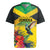 Personalized Jamaica Hummingbird Rugby Jersey Tropical Flowers Grunge Flag - Wonder Print Shop