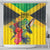 Personalized Jamaica Hummingbird Shower Curtain Tropical Flowers Grunge Flag - Wonder Print Shop