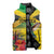 Personalized Jamaica Hummingbird Sleeveless Puffer Jacket Tropical Flowers Grunge Flag - Wonder Print Shop