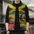 Personalized Jamaica Hummingbird Sleeveless Puffer Jacket Tropical Flowers Grunge Flag - Wonder Print Shop
