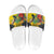 Personalized Jamaica Hummingbird Slide Sandals Tropical Flowers Grunge Flag - Wonder Print Shop