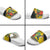 Personalized Jamaica Hummingbird Slide Sandals Tropical Flowers Grunge Flag - Wonder Print Shop