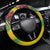 Jamaica Hummingbird Steering Wheel Cover Tropical Flowers Grunge Flag - Wonder Print Shop