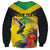 Personalized Jamaica Hummingbird Sweatshirt Tropical Flowers Grunge Flag - Wonder Print Shop