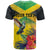 Personalized Jamaica Hummingbird T Shirt Tropical Flowers Grunge Flag - Wonder Print Shop