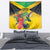 Personalized Jamaica Hummingbird Tapestry Tropical Flowers Grunge Flag - Wonder Print Shop