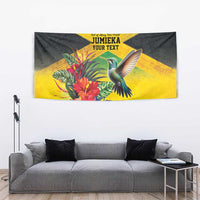 Personalized Jamaica Hummingbird Tapestry Tropical Flowers Grunge Flag - Wonder Print Shop
