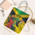 Personalized Jamaica Hummingbird Tote Bag Tropical Flowers Grunge Flag - Wonder Print Shop