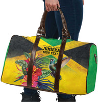Personalized Jamaica Hummingbird Travel Bag Tropical Flowers Grunge Flag - Wonder Print Shop