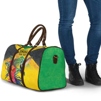 Personalized Jamaica Hummingbird Travel Bag Tropical Flowers Grunge Flag - Wonder Print Shop