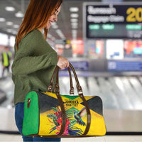Personalized Jamaica Hummingbird Travel Bag Tropical Flowers Grunge Flag - Wonder Print Shop