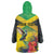 Personalized Jamaica Hummingbird Wearable Blanket Hoodie Tropical Flowers Grunge Flag - Wonder Print Shop