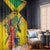 Personalized Jamaica Hummingbird Window Curtain Tropical Flowers Grunge Flag - Wonder Print Shop