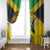 Personalized Jamaica Hummingbird Window Curtain Tropical Flowers Grunge Flag - Wonder Print Shop