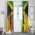 Personalized Jamaica Hummingbird Window Curtain Tropical Flowers Grunge Flag - Wonder Print Shop