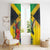 Personalized Jamaica Hummingbird Window Curtain Tropical Flowers Grunge Flag - Wonder Print Shop