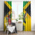Personalized Jamaica Hummingbird Window Curtain Tropical Flowers Grunge Flag - Wonder Print Shop