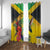 Personalized Jamaica Hummingbird Window Curtain Tropical Flowers Grunge Flag - Wonder Print Shop