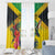 Personalized Jamaica Hummingbird Window Curtain Tropical Flowers Grunge Flag - Wonder Print Shop