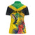 Personalized Jamaica Hummingbird Women Polo Shirt Tropical Flowers Grunge Flag - Wonder Print Shop