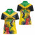 Personalized Jamaica Hummingbird Women Polo Shirt Tropical Flowers Grunge Flag - Wonder Print Shop