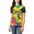 Personalized Jamaica Hummingbird Women Polo Shirt Tropical Flowers Grunge Flag - Wonder Print Shop