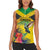 Personalized Jamaica Hummingbird Women Sleeveless Polo Shirt Tropical Flowers Grunge Flag - Wonder Print Shop