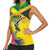Personalized Jamaica Hummingbird Women Sleeveless Polo Shirt Tropical Flowers Grunge Flag - Wonder Print Shop