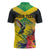 Personalized Jamaica Hummingbird Zipper Polo Shirt Tropical Flowers Grunge Flag - Wonder Print Shop