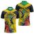 Personalized Jamaica Hummingbird Zipper Polo Shirt Tropical Flowers Grunge Flag - Wonder Print Shop