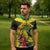 Personalized Jamaica Hummingbird Zipper Polo Shirt Tropical Flowers Grunge Flag - Wonder Print Shop