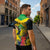 Personalized Jamaica Hummingbird Zipper Polo Shirt Tropical Flowers Grunge Flag - Wonder Print Shop