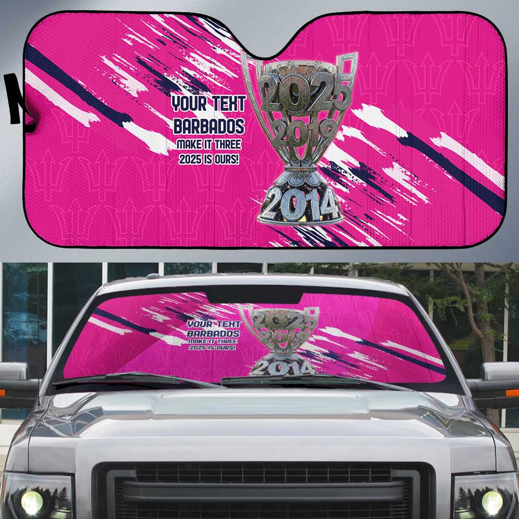 Caribbean Cricket Barbados Personalized Auto Sun Shade Make It Three 2025 is Ours - Wonder Print Shop