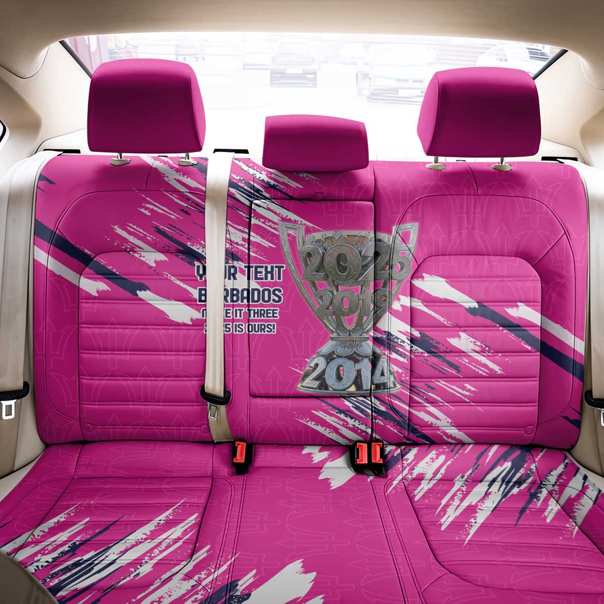 Caribbean Cricket Barbados Personalized Back Car Seat Cover Make It Three 2025 is Ours - Wonder Print Shop