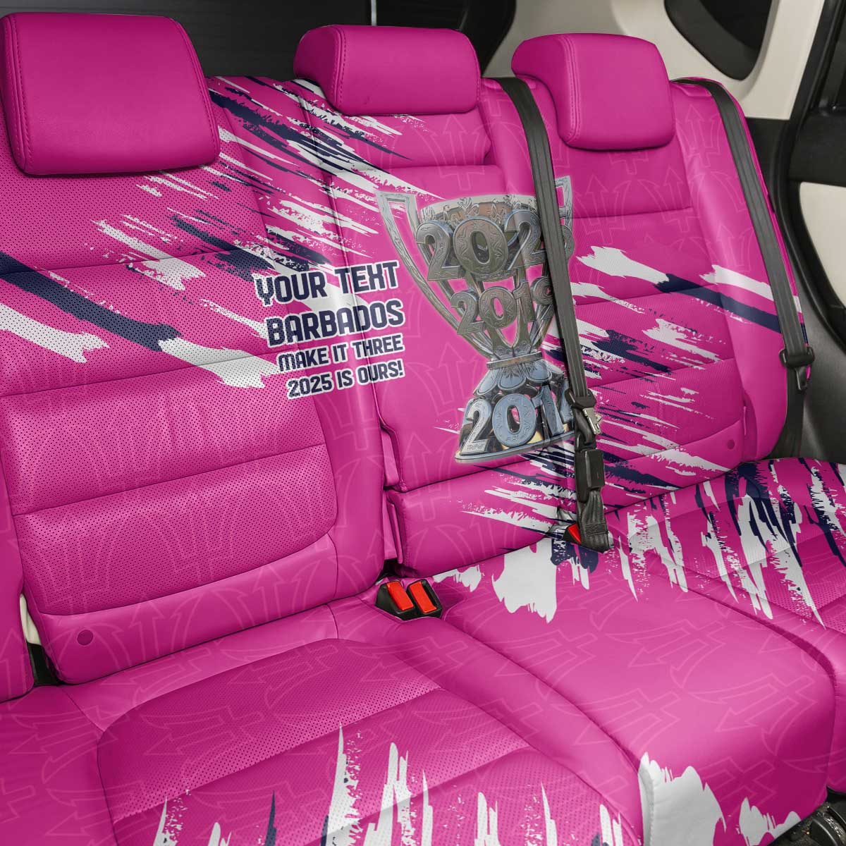Caribbean Cricket Barbados Personalized Back Car Seat Cover Make It Three 2025 is Ours - Wonder Print Shop