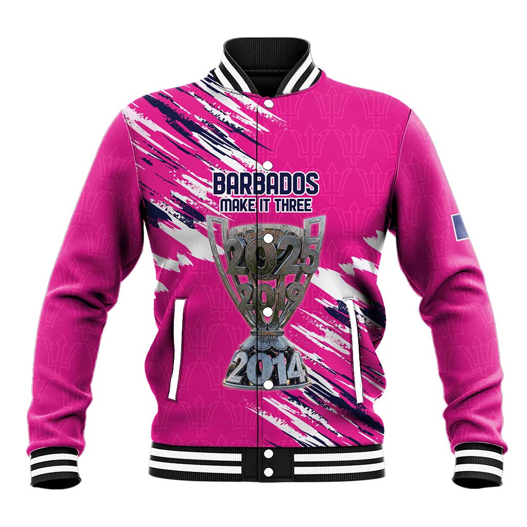 Caribbean Cricket Barbados Personalized Baseball Jacket Make It Three 2025 is Ours - Wonder Print Shop
