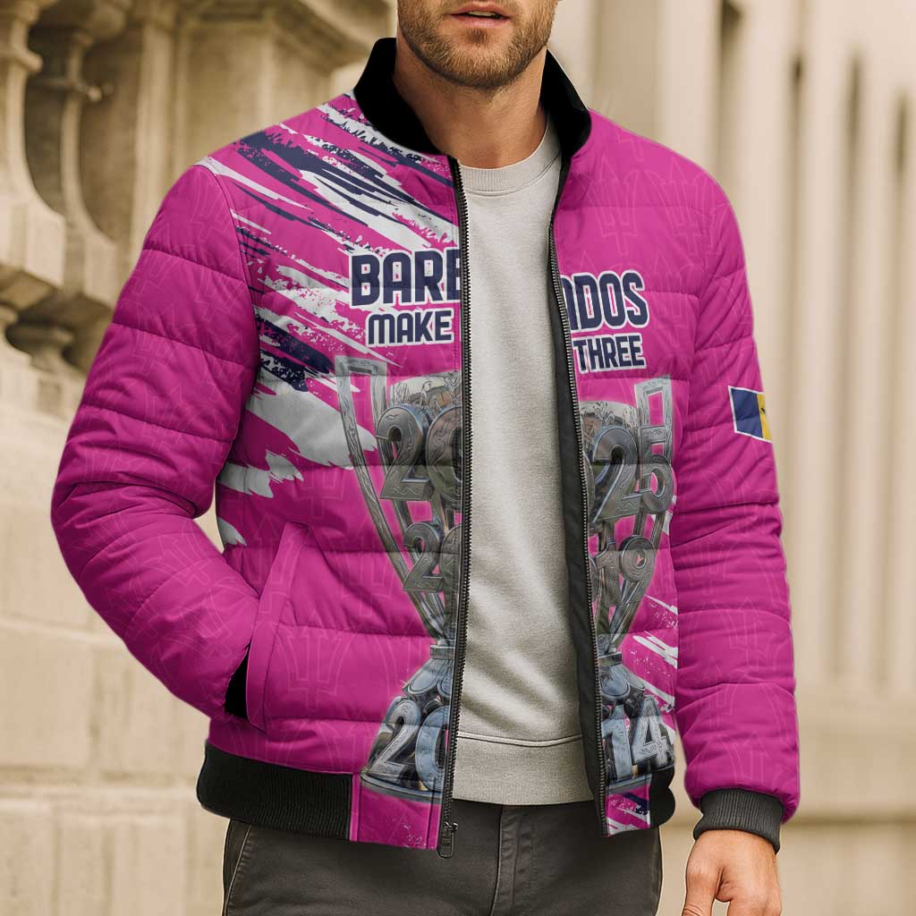 Caribbean Cricket Barbados Personalized Bomber Puffer Jacket Make It Three 2025 is Ours - Wonder Print Shop