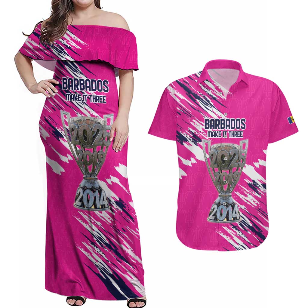 Caribbean Cricket Barbados Personalized Couples Matching Off Shoulder Maxi Dress and Hawaiian Shirt Make It Three 2025 is Ours - Wonder Print Shop
