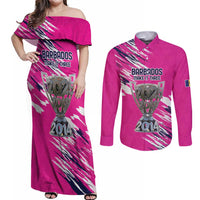 Caribbean Cricket Barbados Personalized Couples Matching Off Shoulder Maxi Dress and Long Sleeve Button Shirt Make It Three 2025 is Ours - Wonder Print Shop