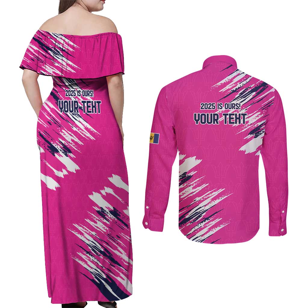 Caribbean Cricket Barbados Personalized Couples Matching Off Shoulder Maxi Dress and Long Sleeve Button Shirt Make It Three 2025 is Ours - Wonder Print Shop