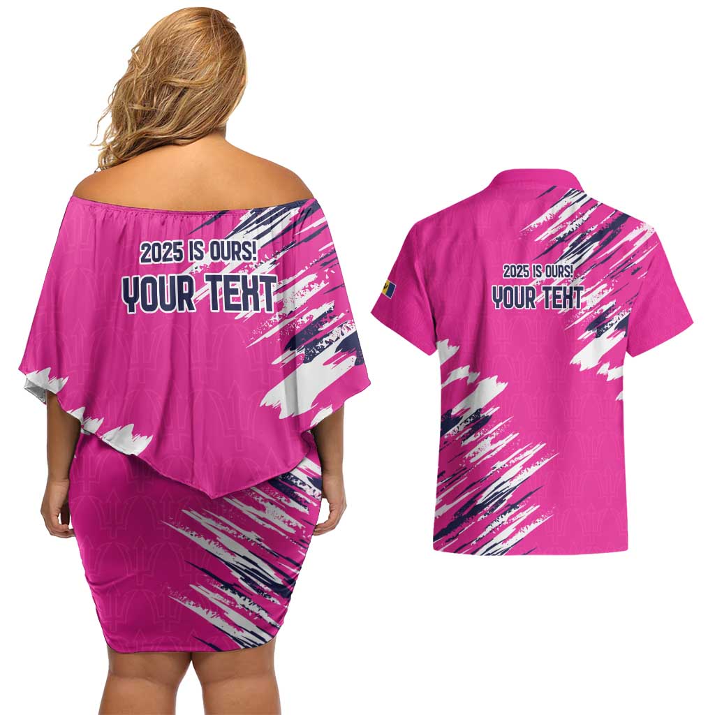 Caribbean Cricket Barbados Personalized Couples Matching Off Shoulder Short Dress and Hawaiian Shirt Make It Three 2025 is Ours - Wonder Print Shop