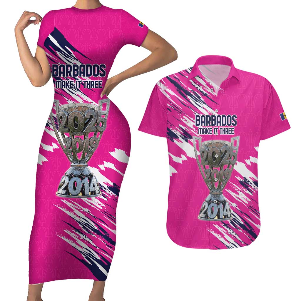 Caribbean Cricket Barbados Personalized Couples Matching Short Sleeve Bodycon Dress and Hawaiian Shirt Make It Three 2025 is Ours - Wonder Print Shop