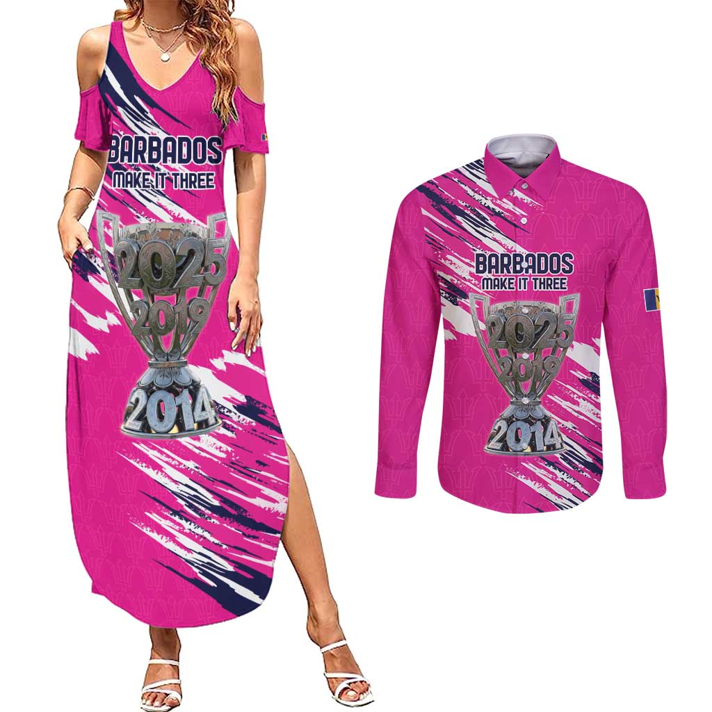 Caribbean Cricket Barbados Personalized Couples Matching Summer Maxi Dress and Long Sleeve Button Shirt Make It Three 2025 is Ours - Wonder Print Shop